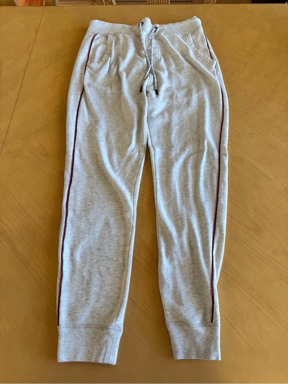 Aeropostale Men's Heather Grey Joggers Sweatpants Side Stripe Small